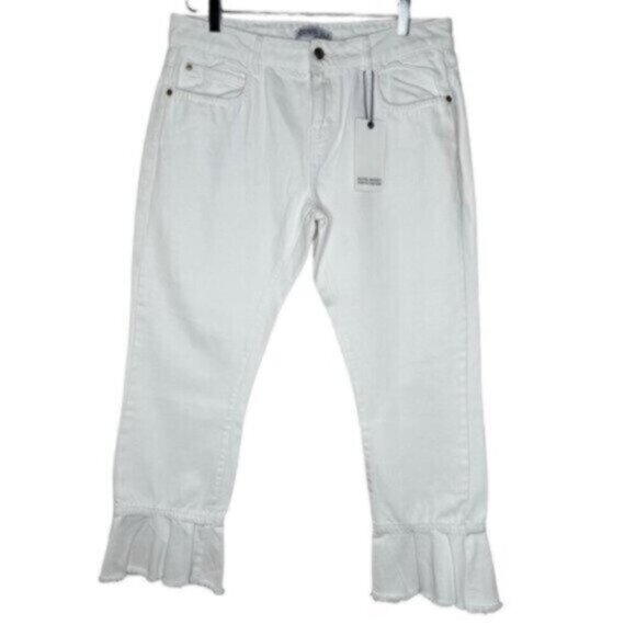 NWT Zara | Women's Pure White Denim Jeans Size 8 - Picture 1 of 7